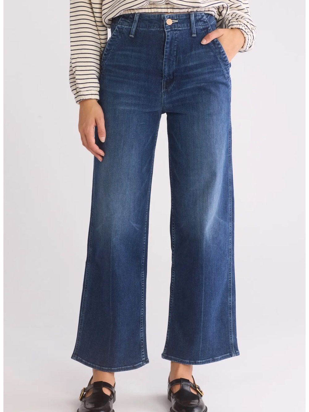 Mother The Major Zip Flood Wide Leg Jeans 25